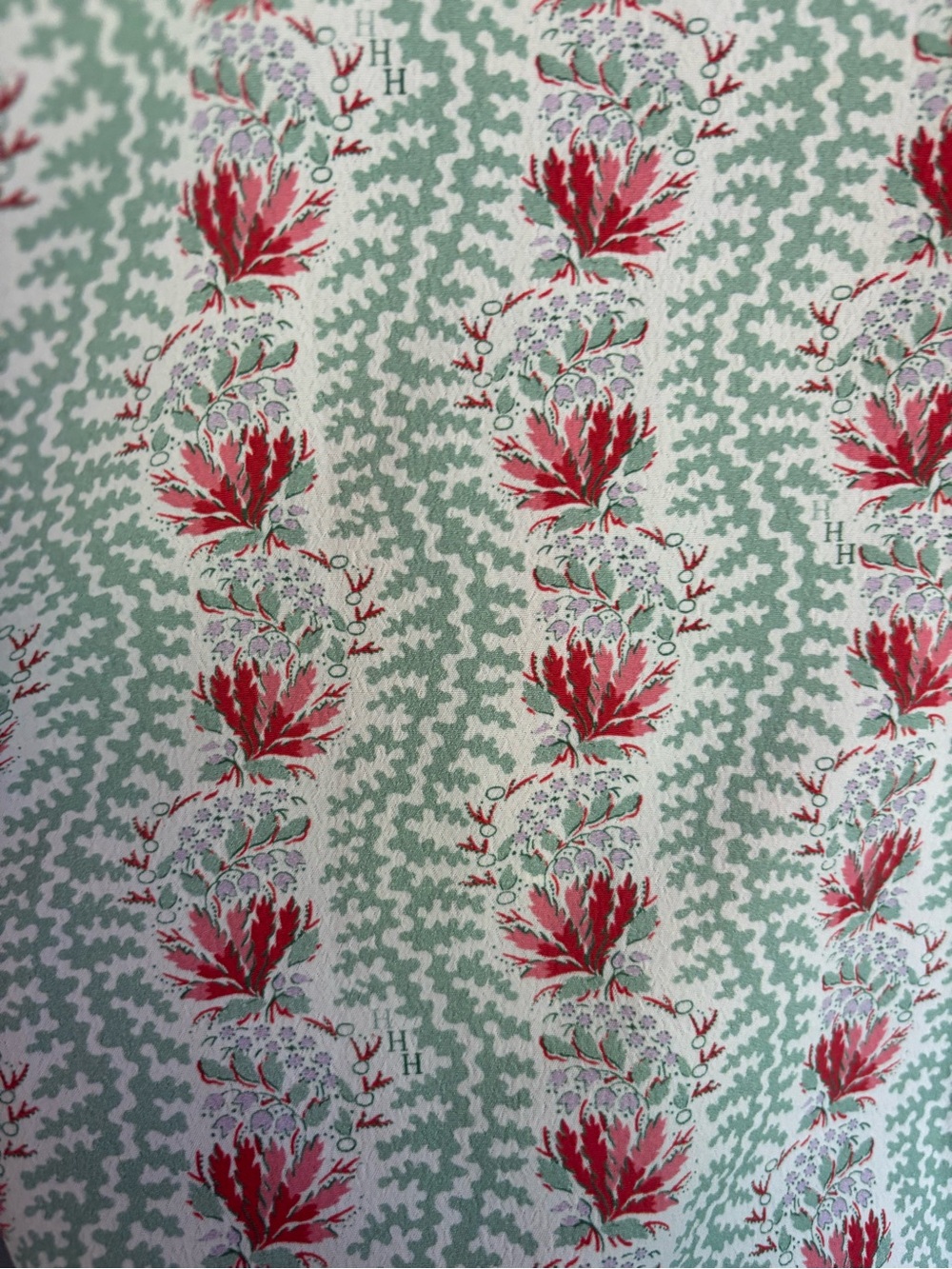 Hill House Louisa nap dress, mint and coral floral pattern, Size L - Picture 4 of 4